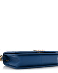 Lambskin Chevron Quilted New Medium Boy Flap Blue