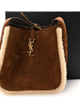 Suede Shearling Small Le 5 A 7 Soft Hobo Dark Sigaro Natural Beige