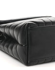Calfskin Y Quilted Monogram Medium Loulou Chain Satchel Black