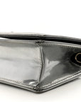 Metallic Patent Micro-Cannage Baby D1ORama Flap Bag Silver