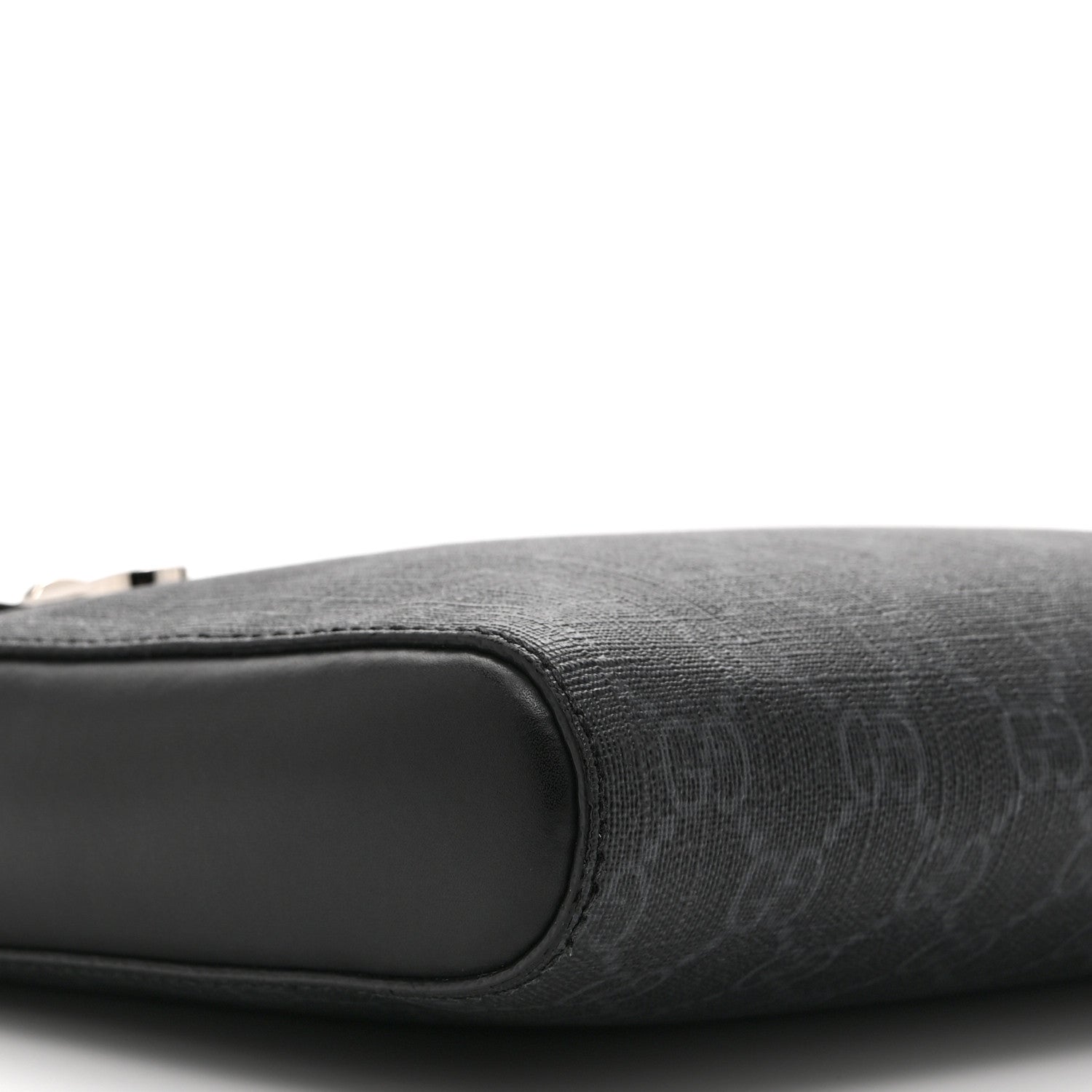 GG Supreme Monogram Web Small Flat Messenger Bag Black Grey