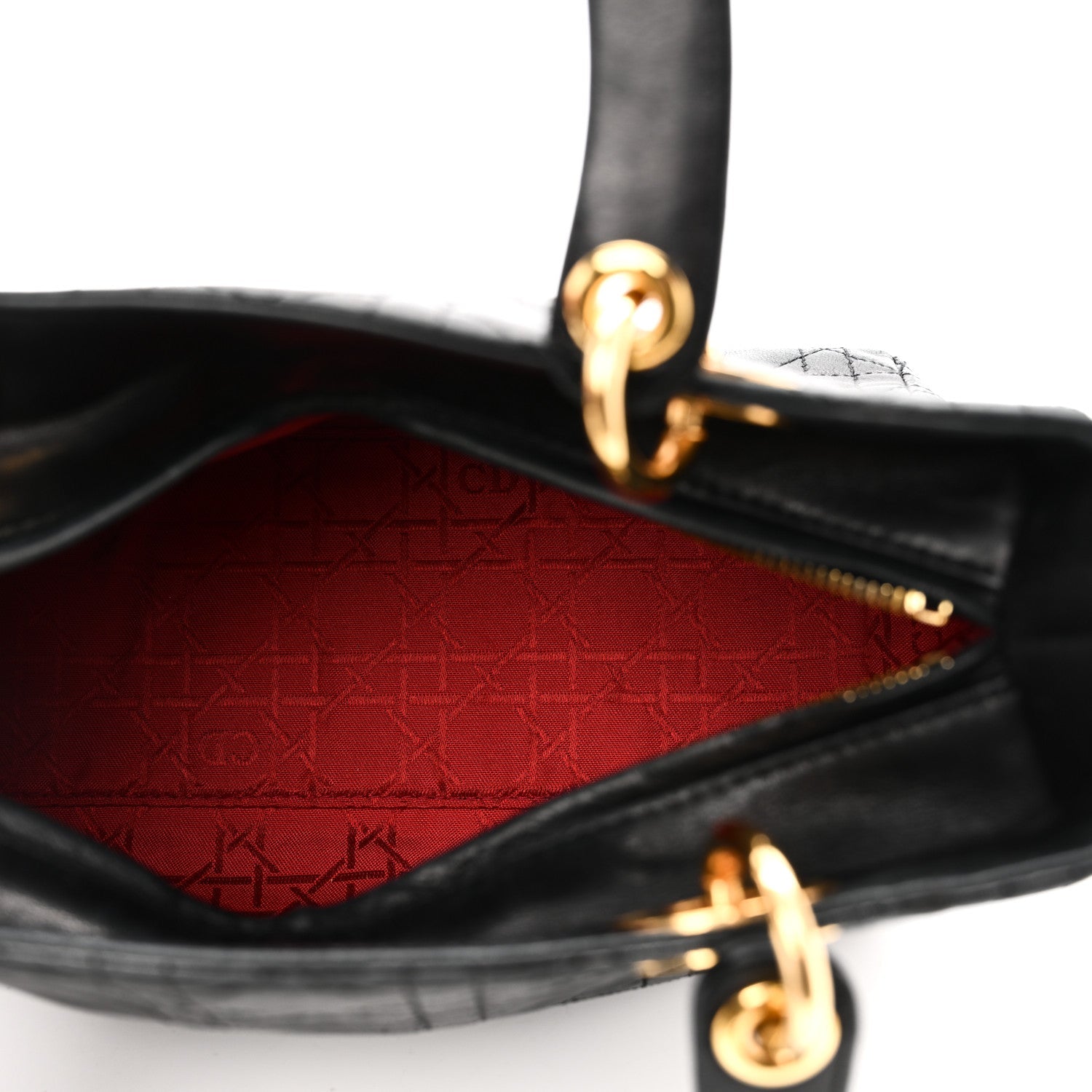 Lambskin Cannage Medium Lady D1OR Black