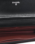 Caviar Quilted CC Turnlock Wallet On Chain WOC Black