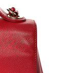 Caviar Quilted Small Business Affinity Flap Red