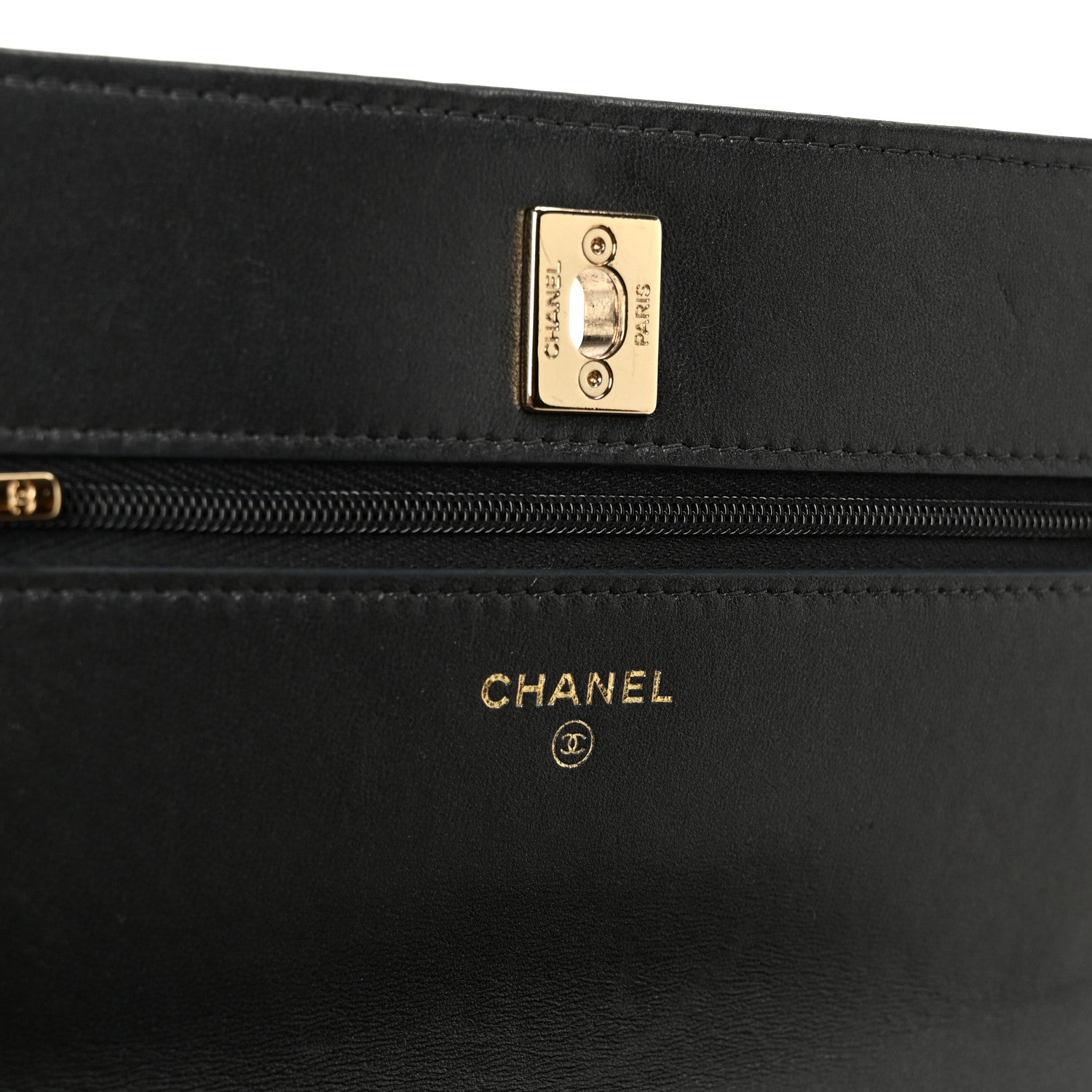 Pearly Lambskin Quilted Charms Wallet On Chain WOC Black