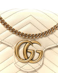 Calfskin Matelasse GG Marmont Chain Wallet Mystic White