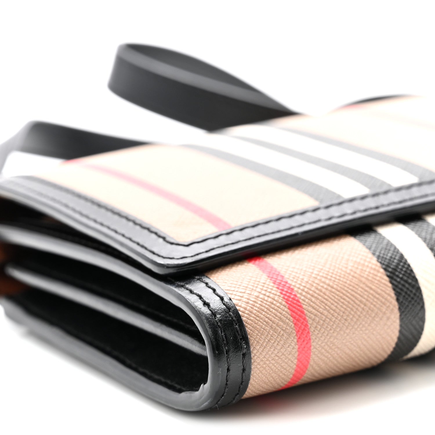 E-Canvas Icon Stripe Hannah Wallet With Detachable Strap Archive Beige