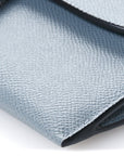 Grained Calfskin Saddle Chain Pouch Cloud Blue