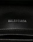 Nappa Calfskin Quilted Touch B Puffy Clutch Black