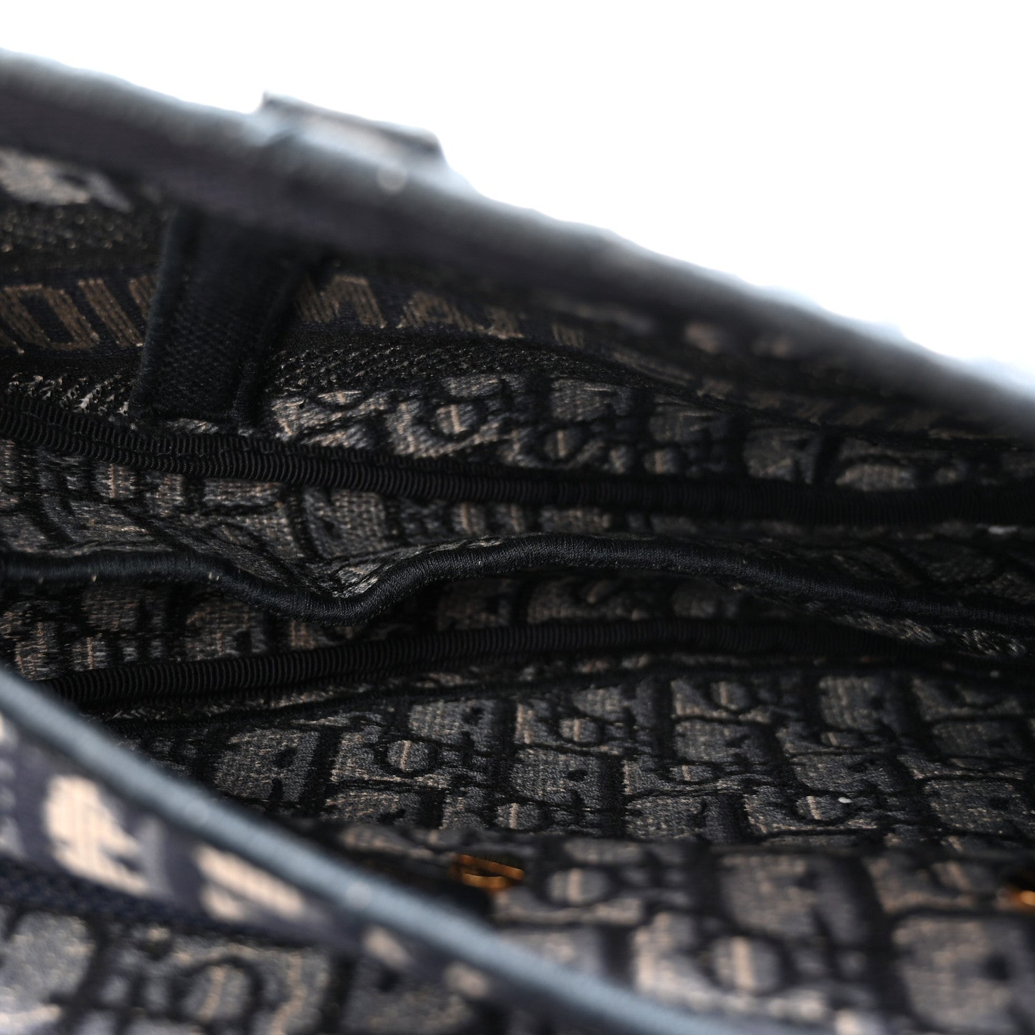 Oblique Embroidered Saddle Bag Blue