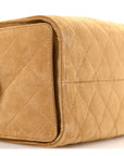 Suede Quilted Small CHNL 25 Handbag Beige