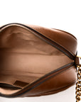 Glazed Calfskin Matelasse Diagonal Small GG Marmont Chain Shoulder Bag Cuir