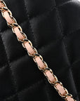 Lambskin Quilted Mini Wallet on Chain WOC Black Pink