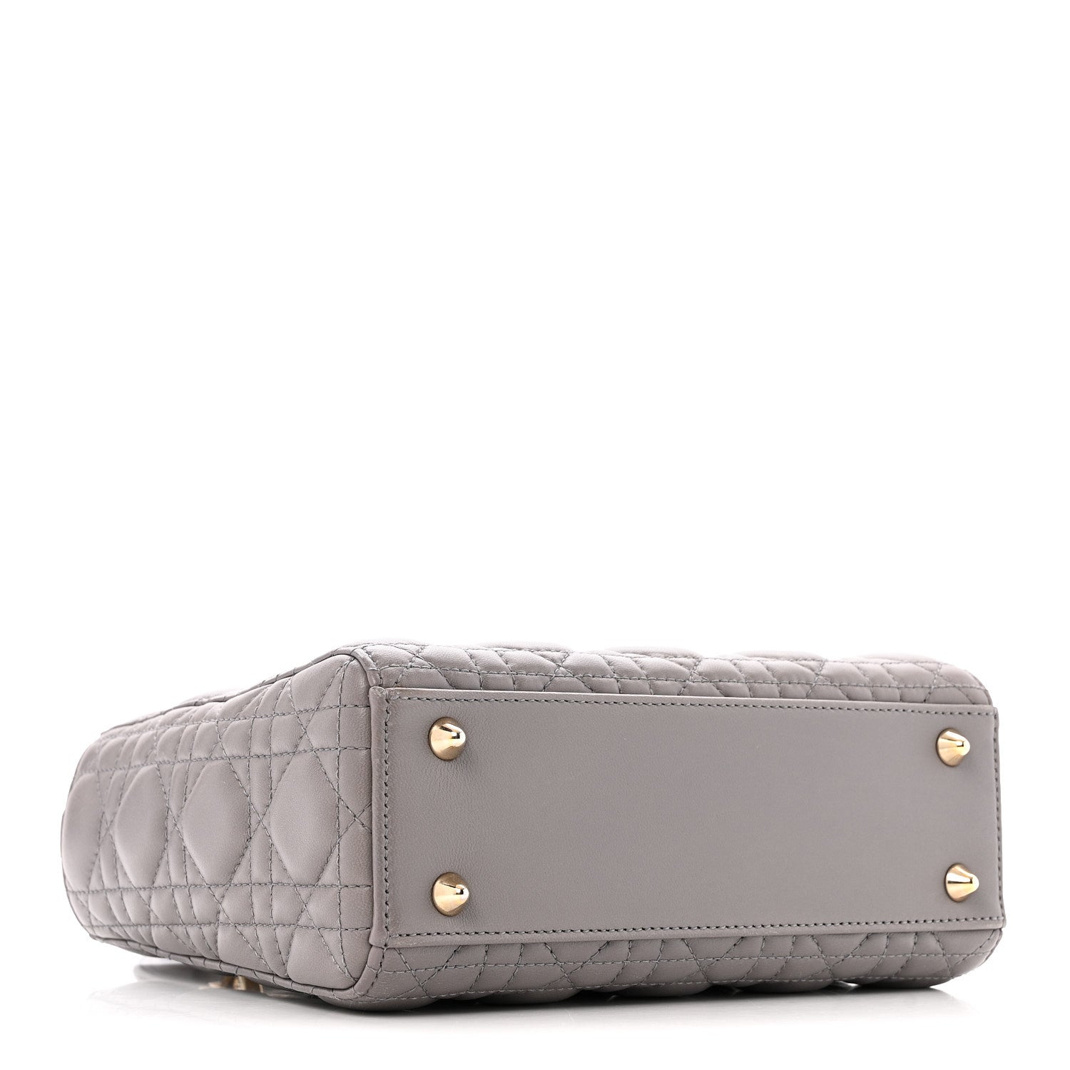 Lambskin Cannage Small Lady D1OR Grey