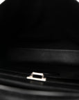 Cuoio Romano Selleria Vitello Grace Glazed Fabric FF 1974 Large Peekaboo Iconic Essential Satchel Black