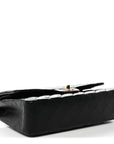Lambskin Quilted Medium Double Flap Black