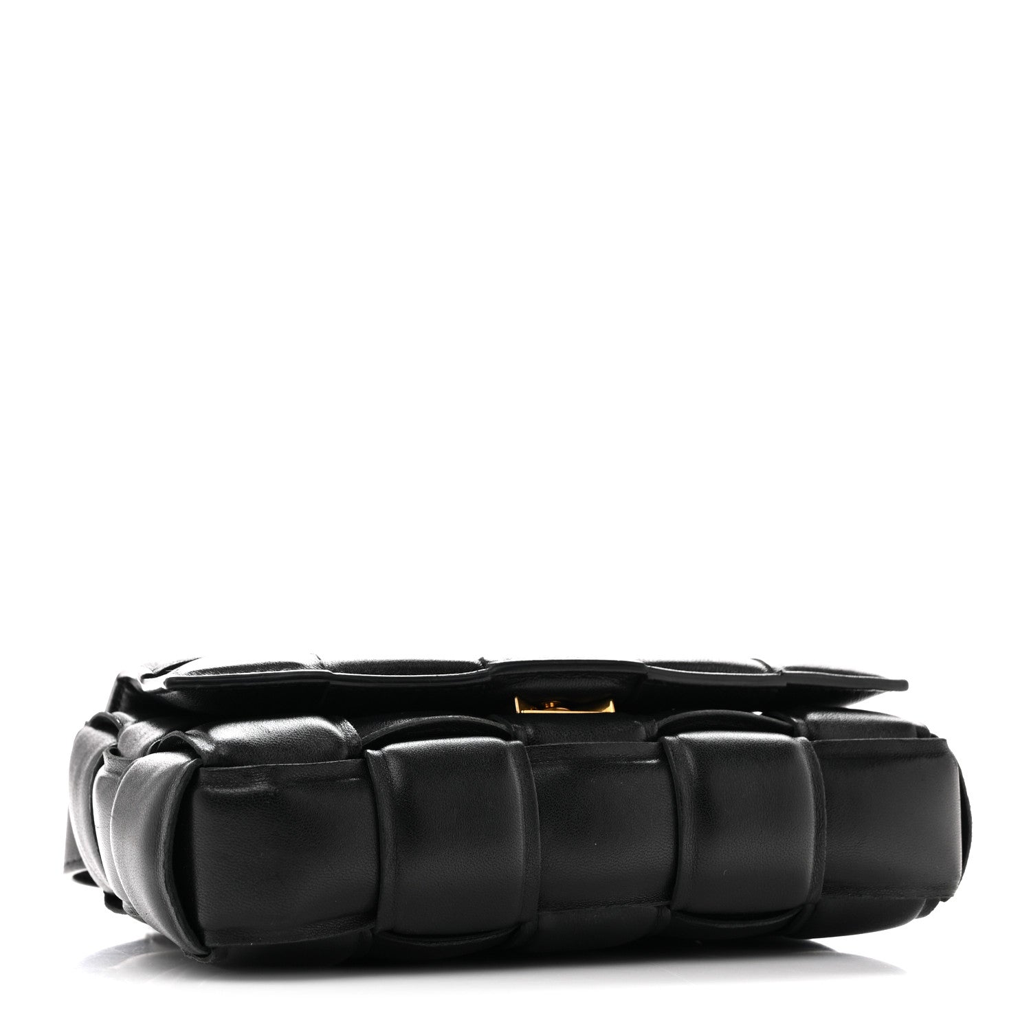 Nappa Maxi Intreccio Small Padded Cassette Crossbody Bag Black