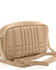 Lambskin Quilted Small Lola Camera Bag Oat Beige