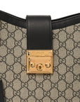 GG Supreme Monogram Medium Padlock Shoulder Bag Black