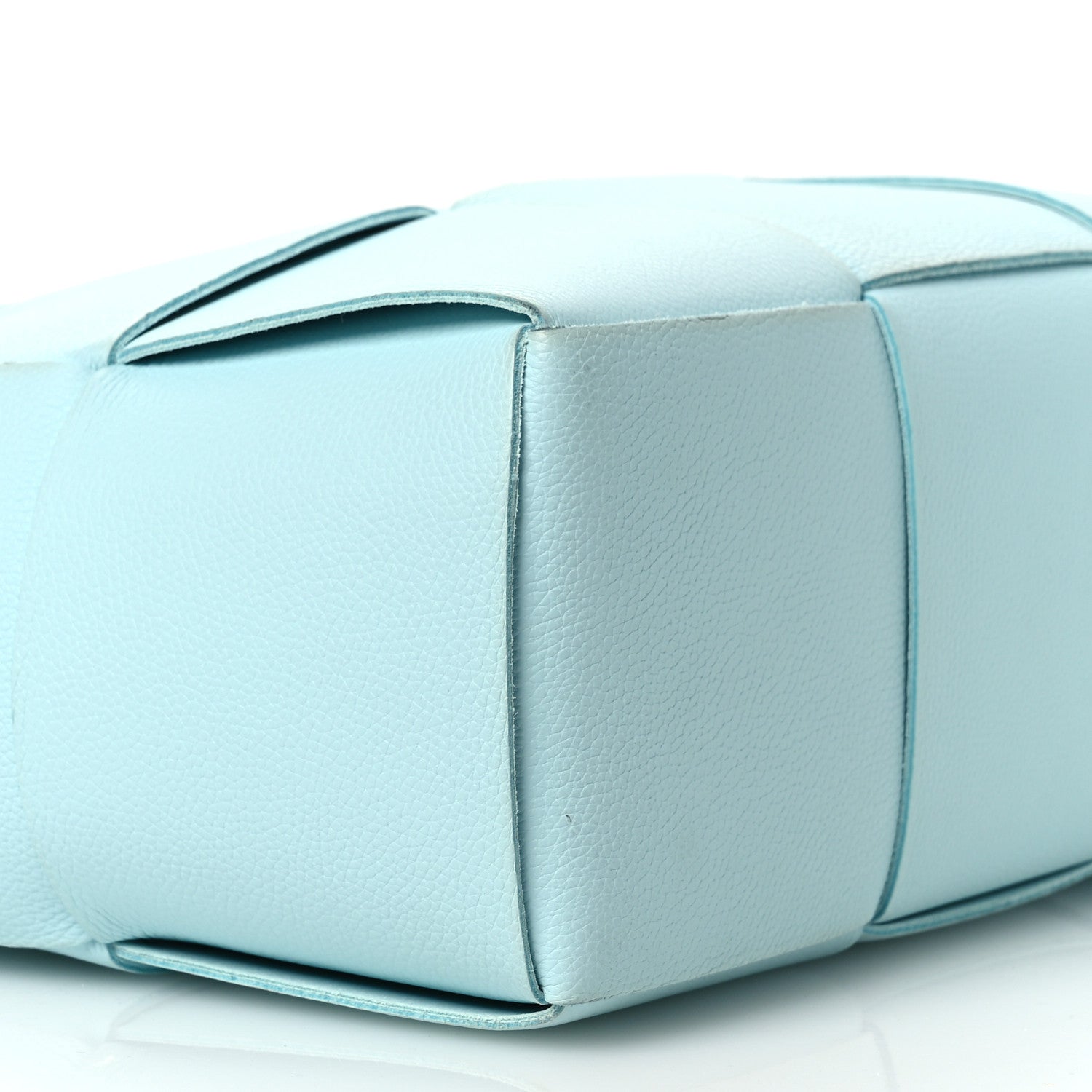 Grained Calfskin Maxi Intrecciato Small Arco Tote Pale Blue