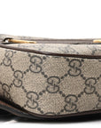 Soft GG Supreme Monogram Medium Ophidia Belt Bag Dark Brown