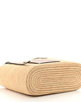 Raffia Small Square Basket Tote Bag Natural Tan