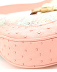 Snakeskin Ostrich Calfskin Small Jackie 1961 Hobo Pink Multicolor