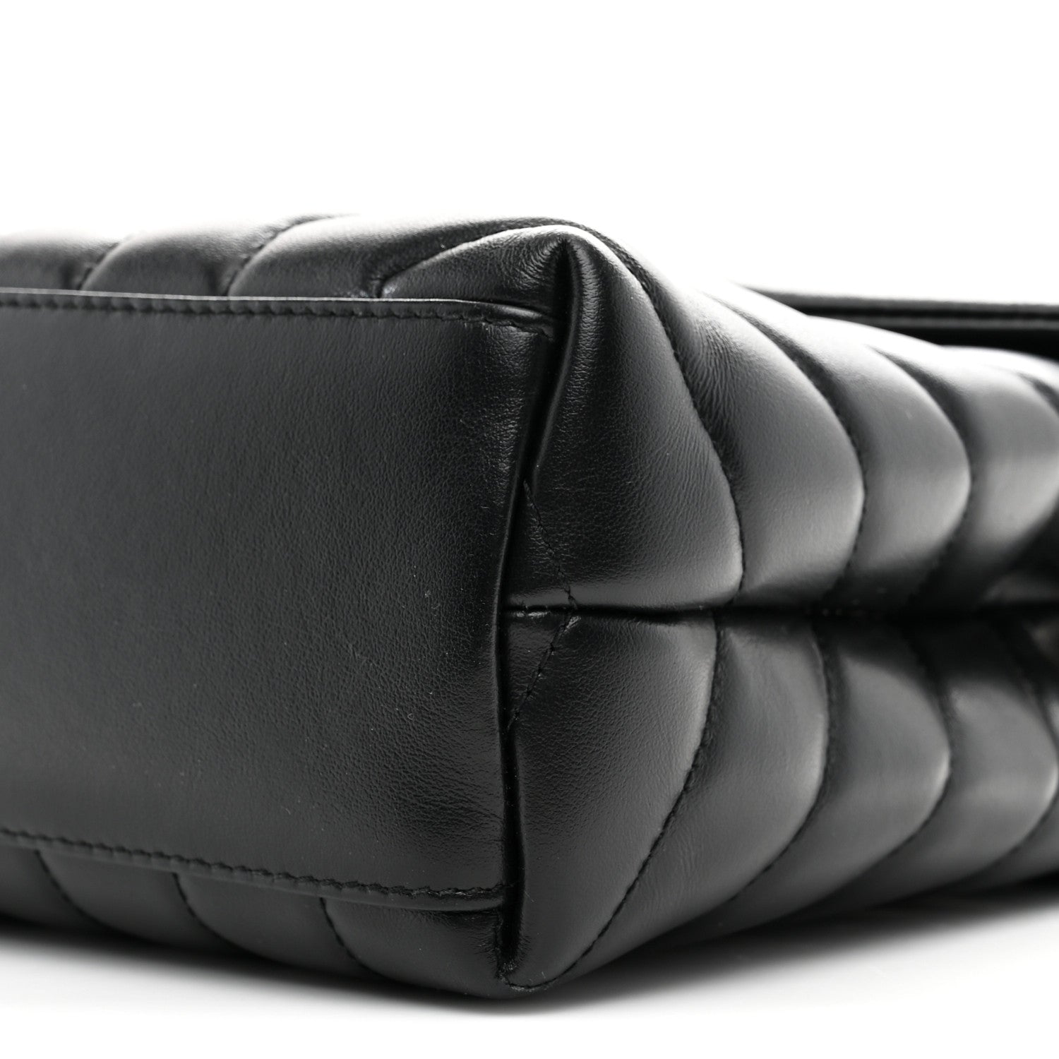 Calfskin Y Quilted Monogram Small Loulou Chain Satchel Black
