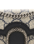GG Supreme Monogram Textured Dollar Calfskin Super Mini Dionysus Shoulder Bag Beige Blue