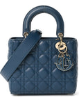 Lambskin Cannage Small My ABCD1OR Lady D1OR Deep Ocean
