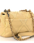 Calfskin Crochet Medium CHNL 19 Flap Yellow