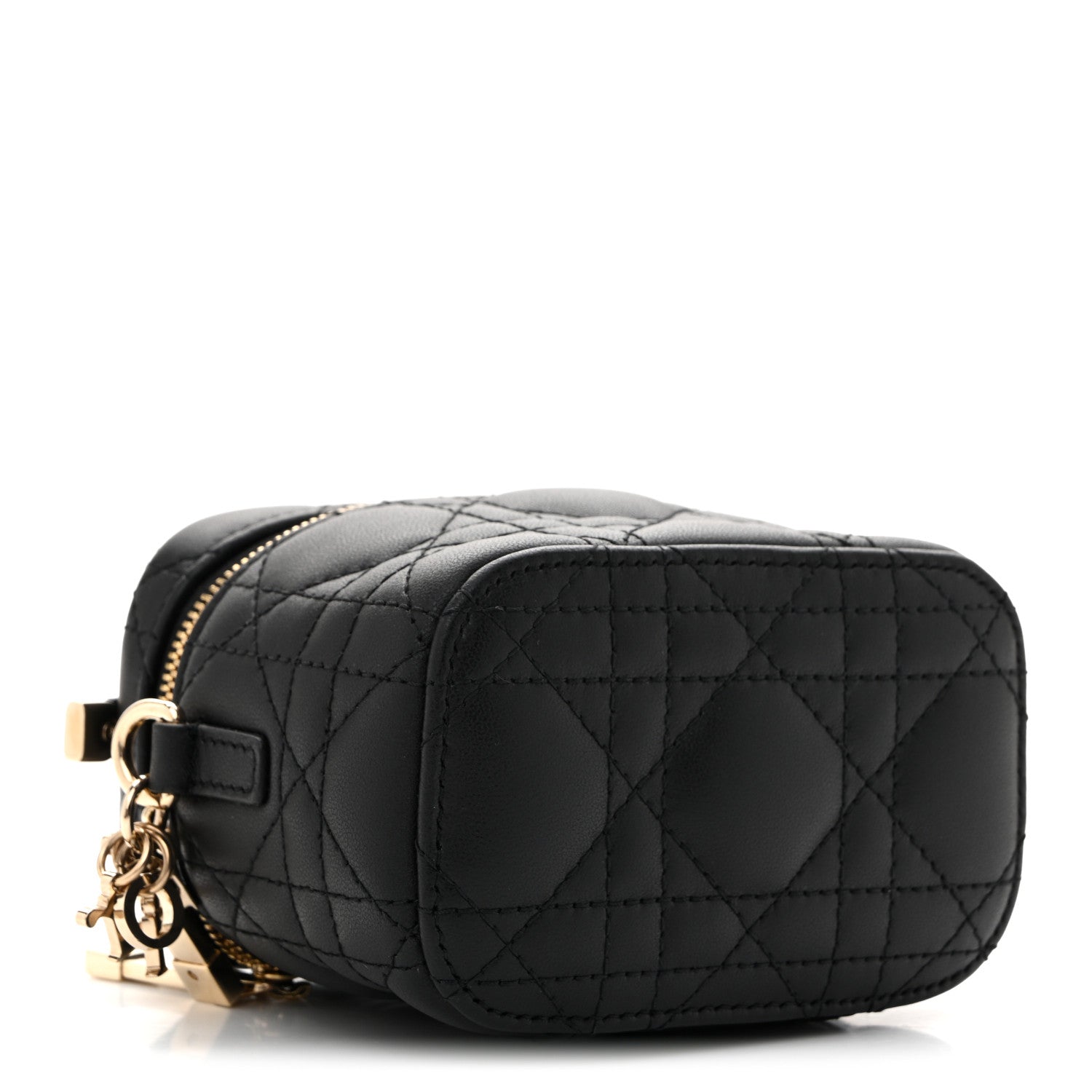 Lambskin Cannage Micro Lady D1OR Vanity Case Black