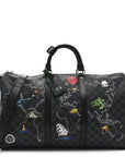 Damier Graphite World Map Keepall Bandouliere 50