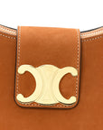 Suede Medium Strap Ava Triomphe Shoulder Bag Camel
