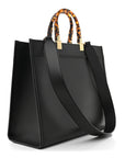 Vitello King Plexiglass Elaphe Python Print Logo Medium FNDI Sunshine Shopper Tote Dark Asphalt