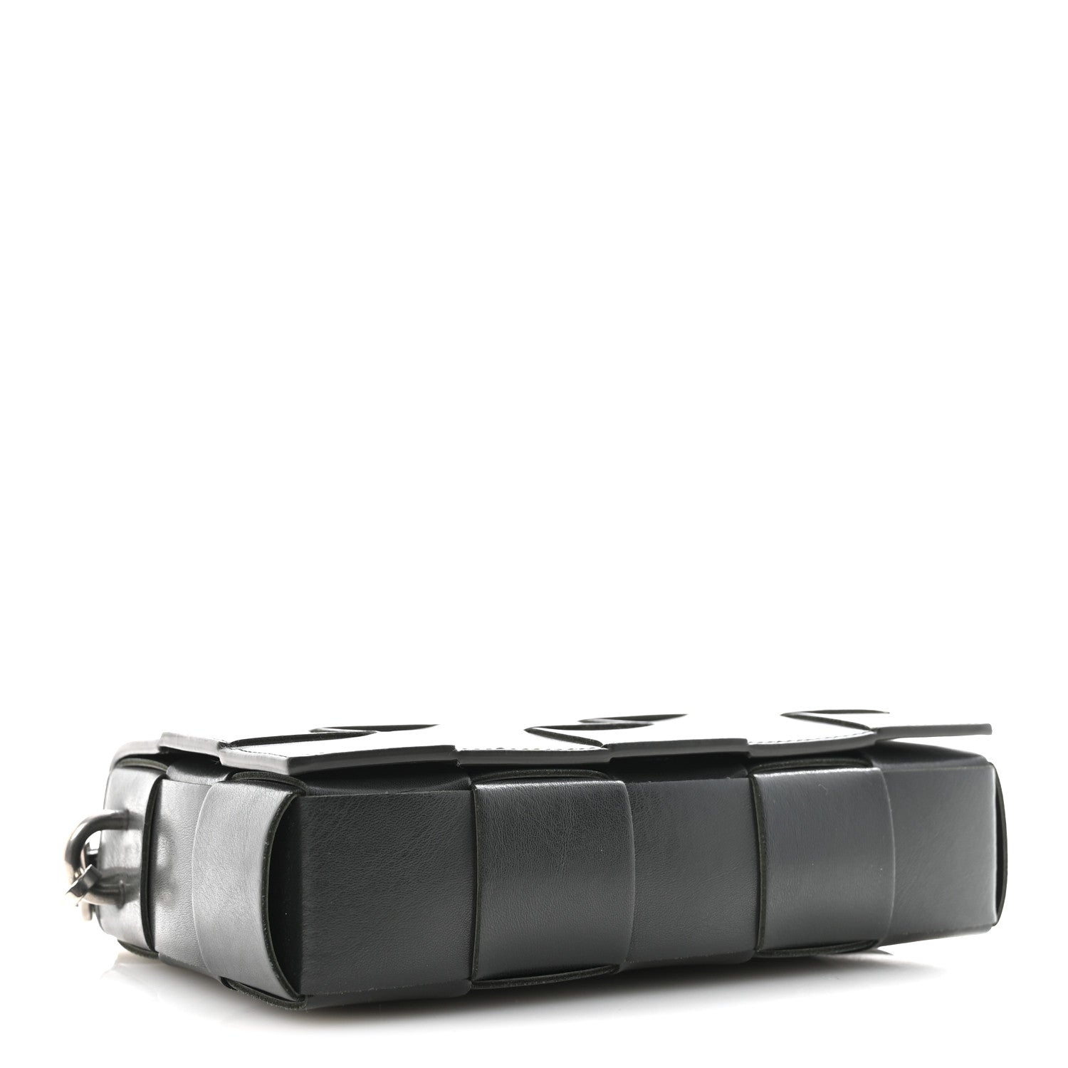 Calfskin Maxi Intreccio Cassette With Strap Bag Dark Green