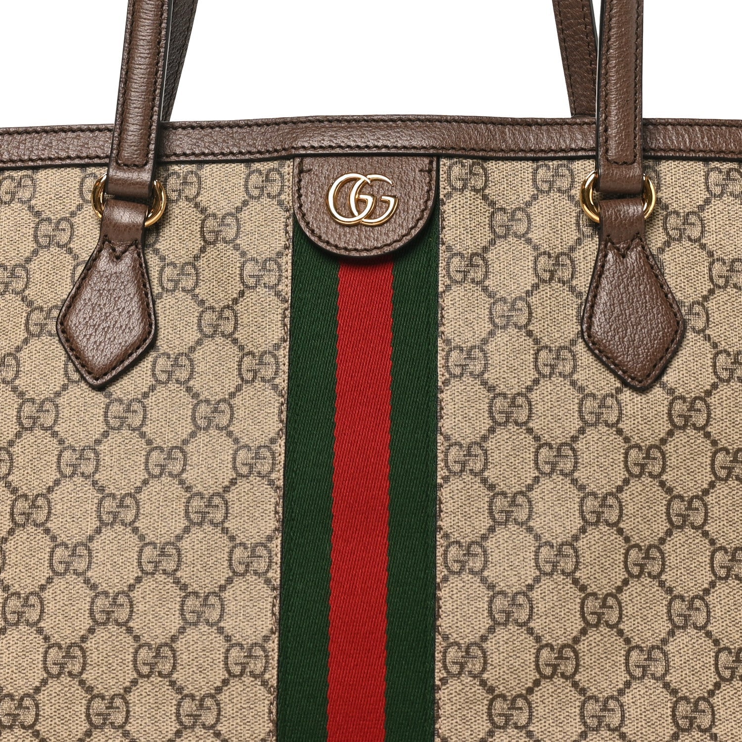 GG Supreme Monogram Medium Ophidia Shopping Tote Brown