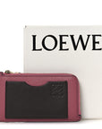 Soft Grained Calfskin Coin Card Holder Plumrose Ebony