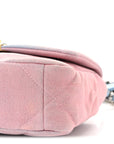 Denim Quilted Medium CHNL 19 Flap Blue Pink