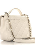Caviar Quilted Small Business Affinity Flap White