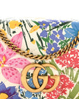 X KEN SCOTT Calfskin Matelasse Floral Print Super Mini GG Marmont Shoulder Bag Ivory Pink