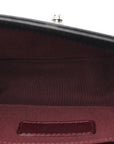 Calfskin Woven Small Boy Flap Black White