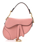 Grained Calfskin Mini Saddle Bag Pink
