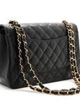 Caviar Quilted Jumbo Double Flap Black