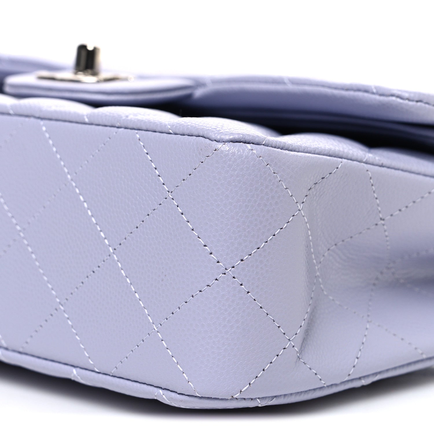 Caviar Quilted Small Double Flap Light Purple