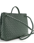 Nappa Intrecciato Medium Andiamo Shoulder Bag Aloe