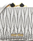 Metallic Matelasse Lux Mini Crossbody Tote Cromo