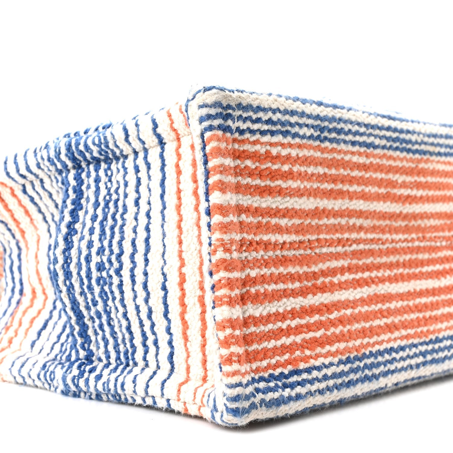 Canvas Calfskin Striped Triomphe Small Cabas Thais Multicolor