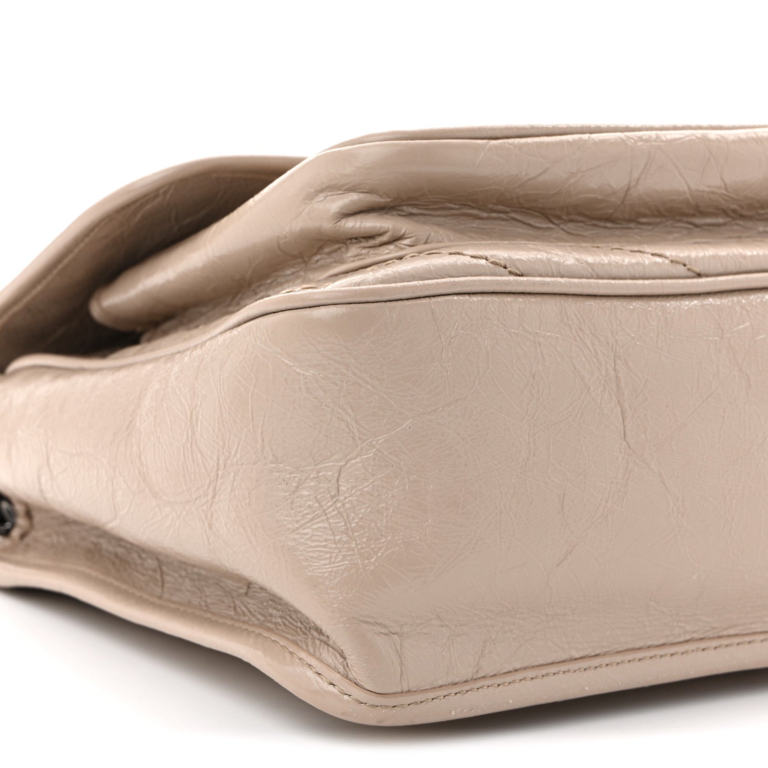 Crinkled Calfskin Matelasse Monogram Medium Niki Chain Satchel Light Natural
