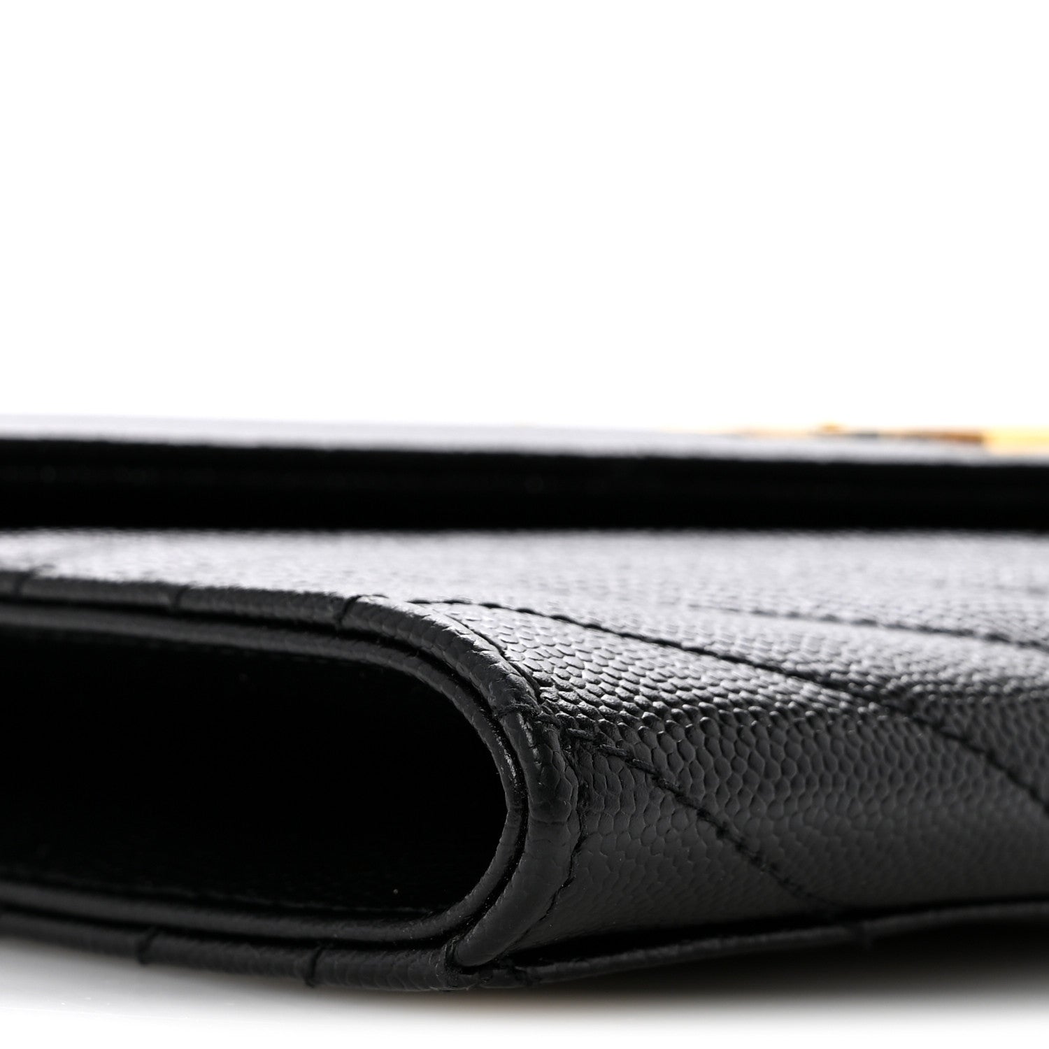 Grain De Poudre Matelasse Chevron Monogram Envelope Clutch Black
